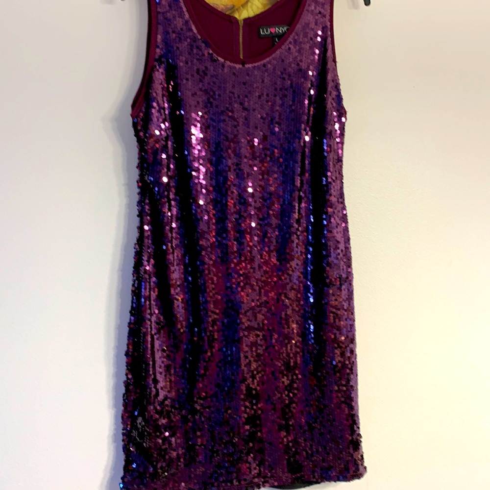 Cóctel dress  burgundy LU❤️NYC perfect condition